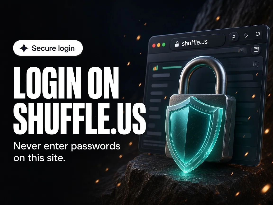 Sign in only on Shuffle.us, never on this information site