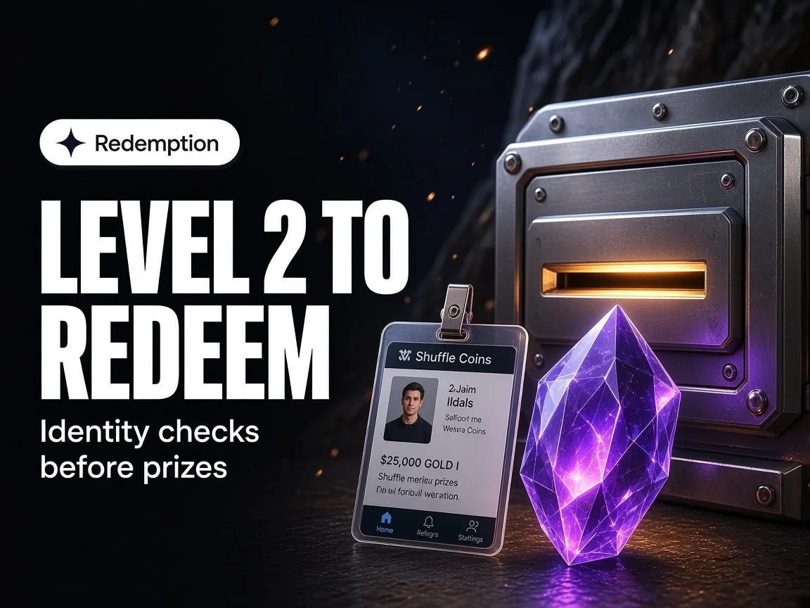 Level 2 identity verification before prize redemption