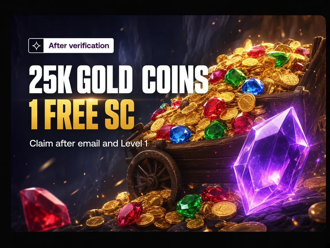 25,000 Gold Coins and 1 free Shuffle Cash welcome reward
