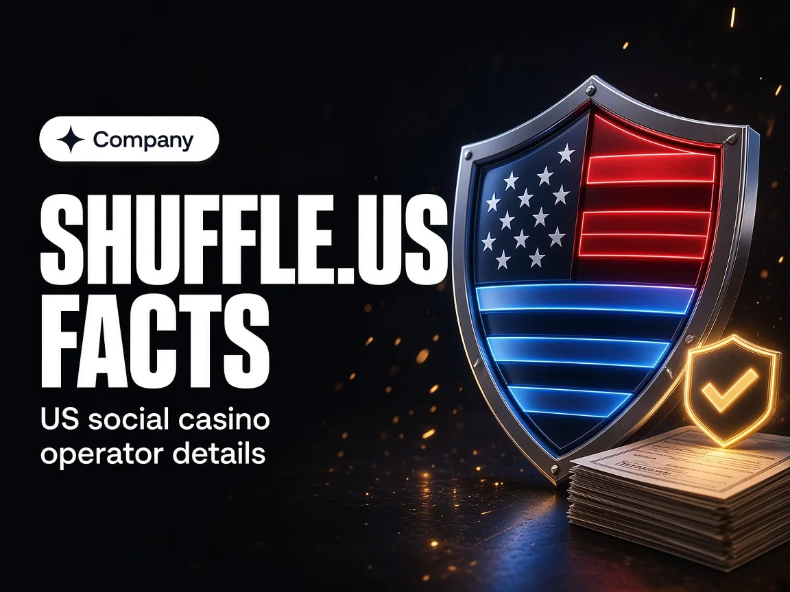 Abstract shield graphic for Shuffle.us company and legitimacy facts