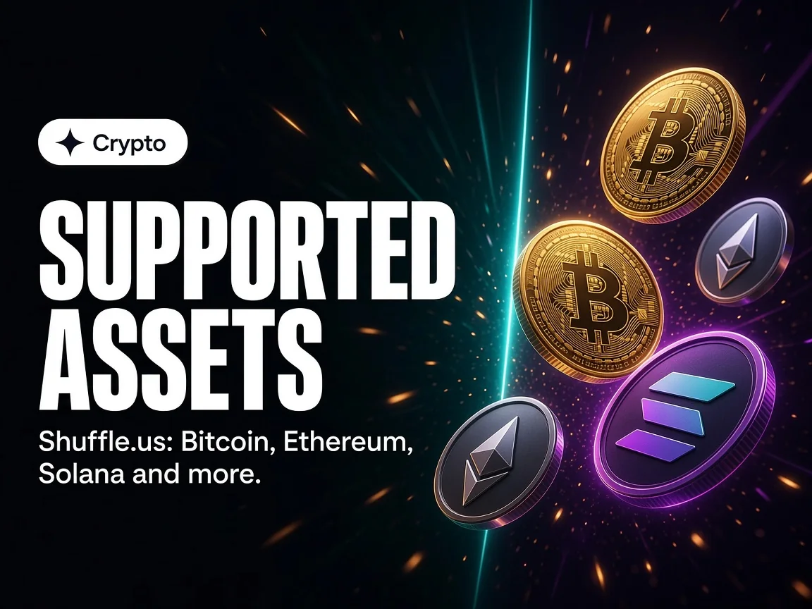Supported crypto assets including Bitcoin, Ethereum and Solana