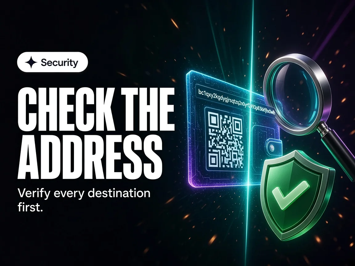 Verify the crypto address and network before sending