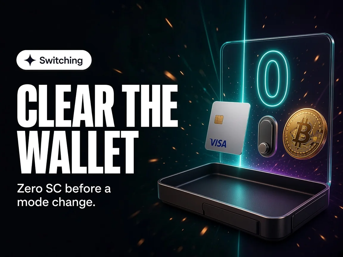 Wallet must be cleared before switching Fiat Mode and Crypto Mode