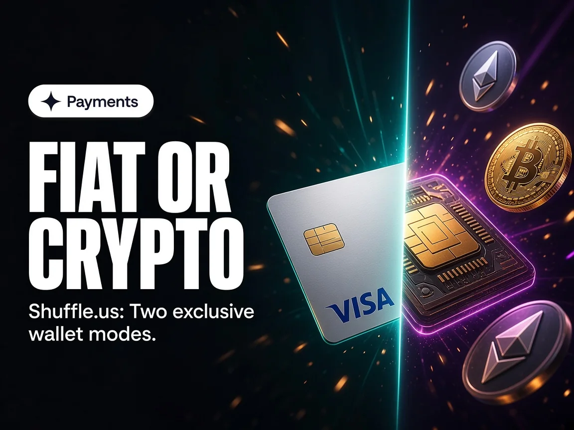 Fiat Mode and Crypto Mode are separate Shuffle.us wallet states