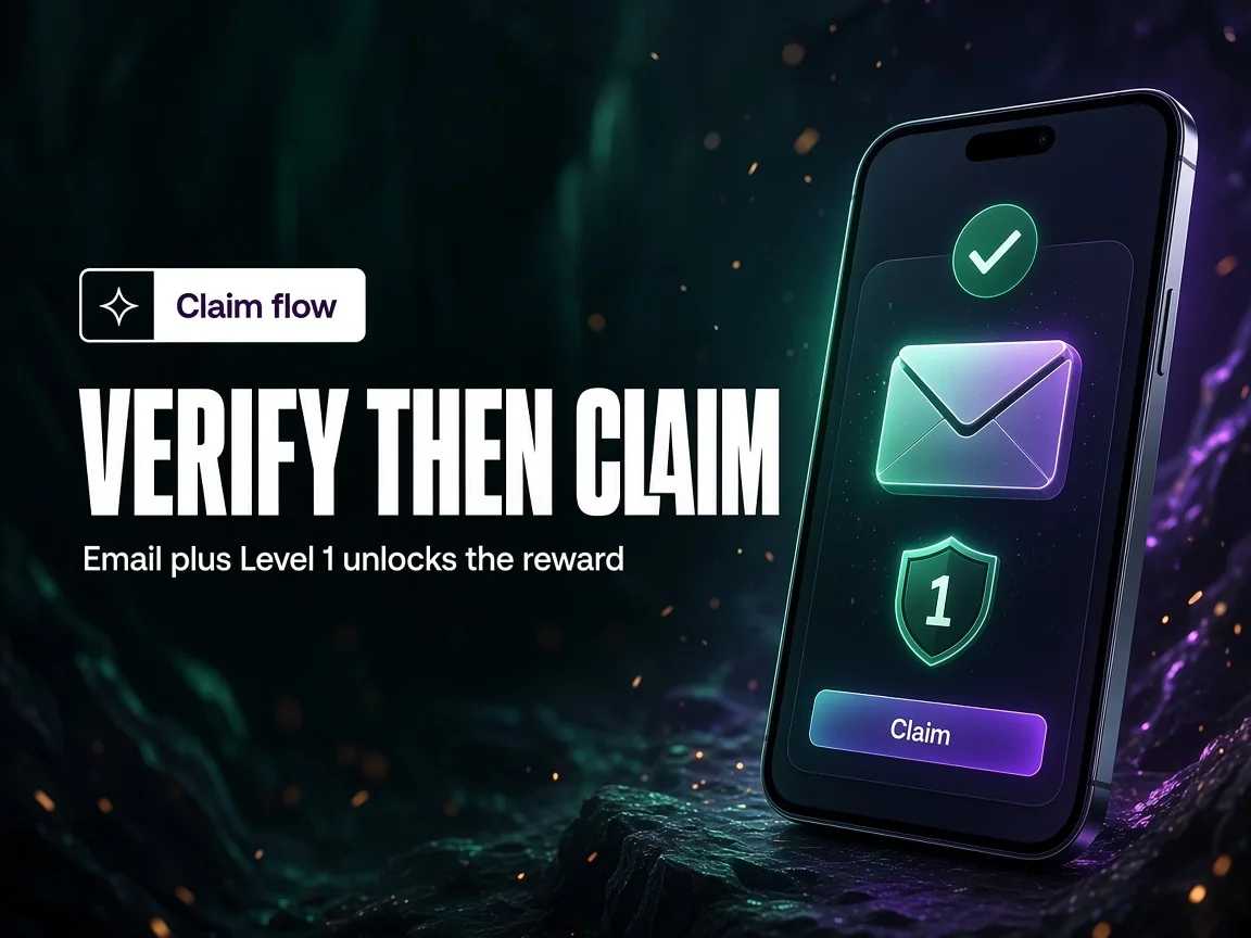 Claim flow after email and Level 1 verification on Shuffle.us